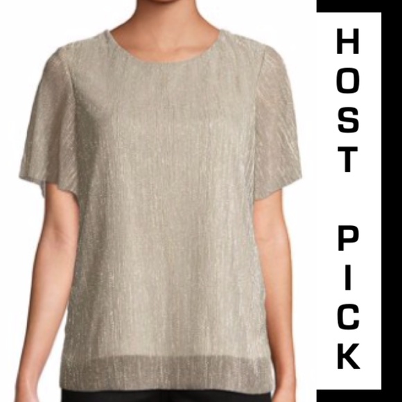 **HP** NWT! Vero Moda Metallic Overlay Top - Picture 1 of 8